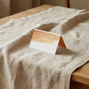 Watercolour paint wash table number card