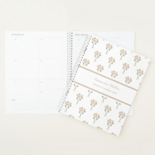 Watercolour Pale Pink Posy Pattern Weekly Planner