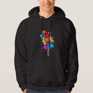 Watercolour Parrot Bird Painting Graphic Hoodie