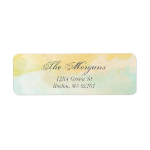 Watercolour pastel return address label
