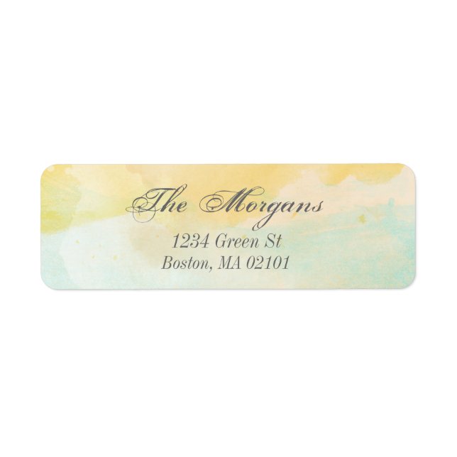 Watercolour pastel return address label (Front)