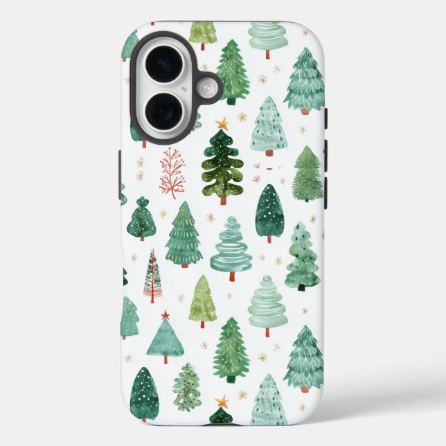 Watercolour Pattern Of Christmas Trees  Case-Mate iPhone Case (Back)