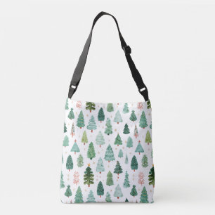 Watercolour Pattern Of Christmas Trees  Crossbody Bag