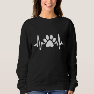 Watercolour Paw Dog Heart Design Dog Lover Sweatshirt
