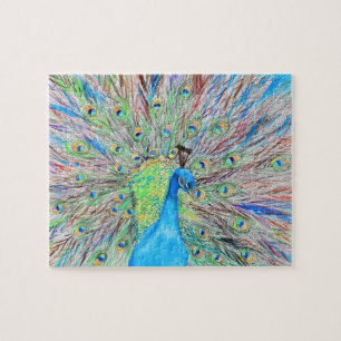 Watercolour Peacock Painting Jigsaw Puzzle