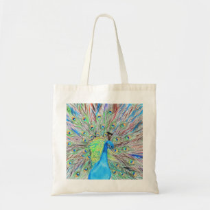 Watercolour Peacock Painting Tote Bag