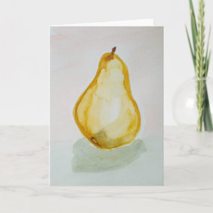 Watercolour Pear Greeting Card