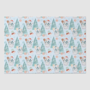 Watercolour Pickleball Snowmen  Tissue Paper
