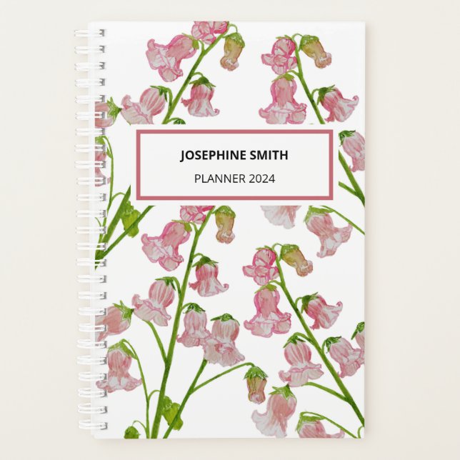 Watercolour Pink Florals Planner (Front)