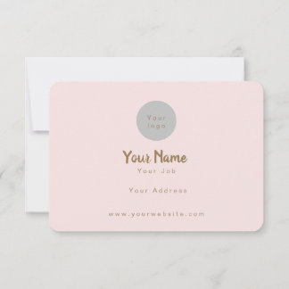 Watercolour Pink Flower Thank You Card