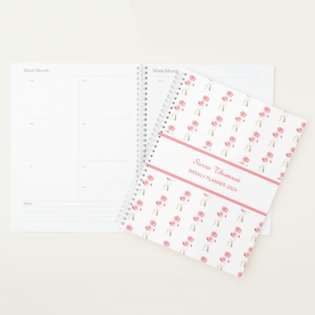 Watercolour Pink Poppies Floral Weekly Planner (Display)