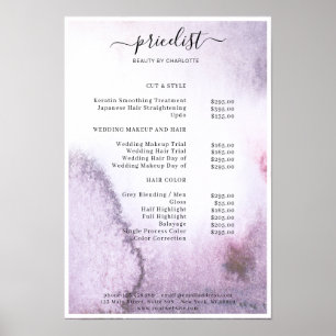 Watercolour Price List Poster