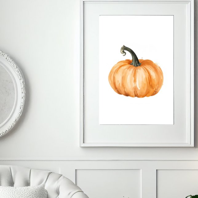 Watercolour Pumpkin Fall Print – Orange Pumpkin (Creator Uploaded)