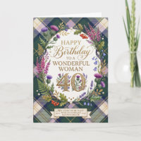 Watercolour Purple Thistle Scottish Birthday