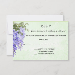 Watercolour Purple Wisteria RSVP Card