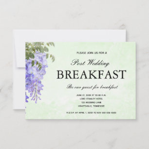 Watercolour Purple Wisteria Wedding Breakfast RSVP