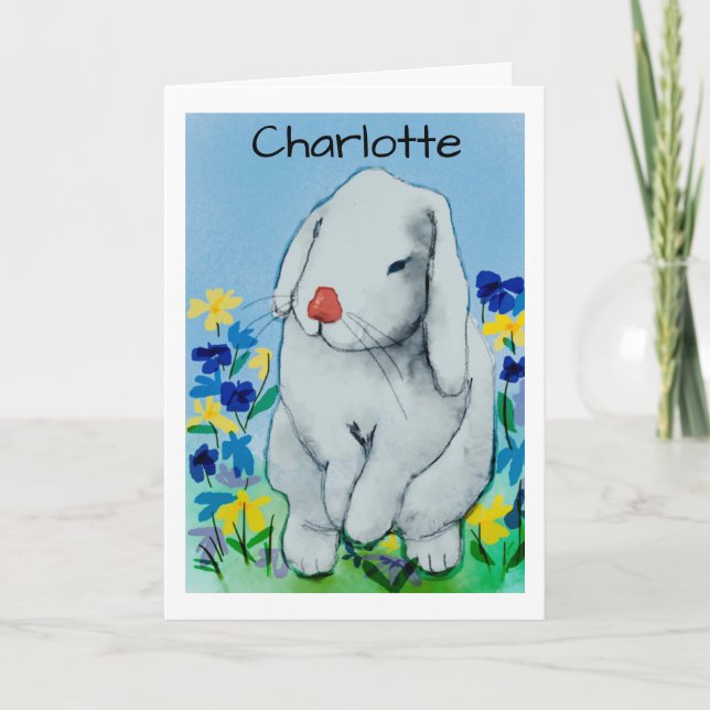 Watercolour Rabbit Card (Front)