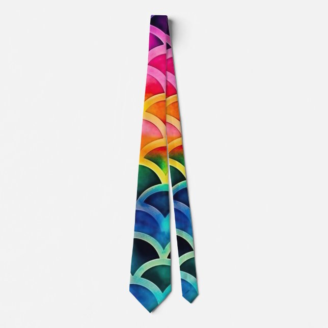 Watercolour Rainbow Art Tie (Front)