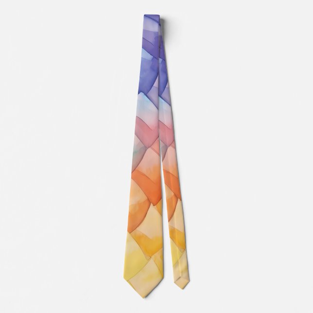 Watercolour Rainbow Art Tie (Front)