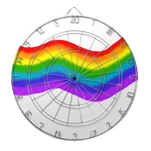 Watercolour rainbow colours dartboard