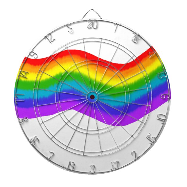 Watercolour rainbow colours dartboard (Front)