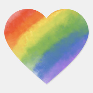 watercolour rainbow magic heart sticker
