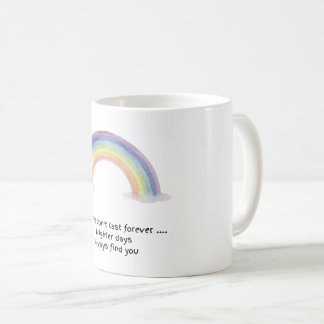 Watercolour Rainbow Storms Don't Last Coffee Mug