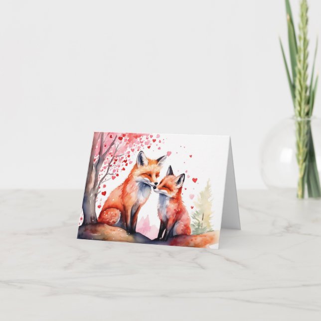 Watercolour Romantic  Card (Front)