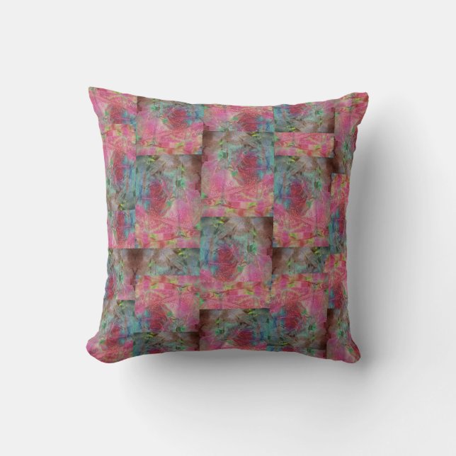 Watercolour rose, abstract flower, spring time cushion (Front)