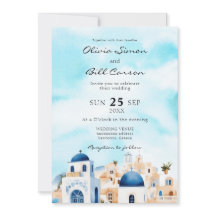 Watercolour Santorini, Greece destination wedding