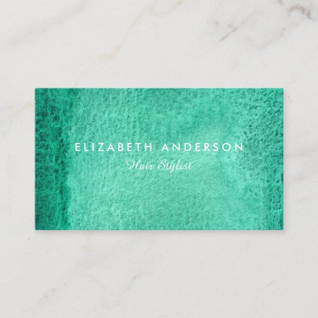 Watercolour sea green business cards (Front)