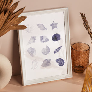 Watercolour Sea Shell Nautical Art Poster