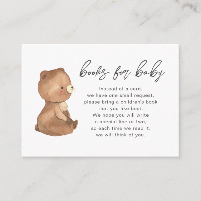 Watercolour Sitting Bear Enclosure Card (Front)
