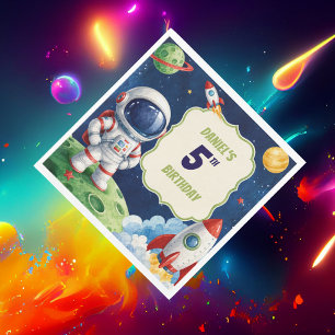 Watercolour Space Theme Napkin