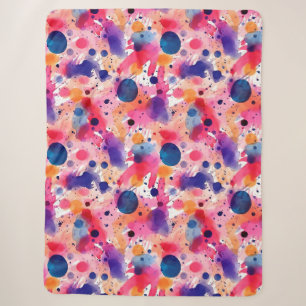 Watercolour Splashes Sherpa Blanket