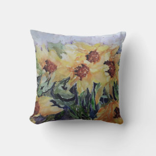 Watercolour Sunflowers Cushion