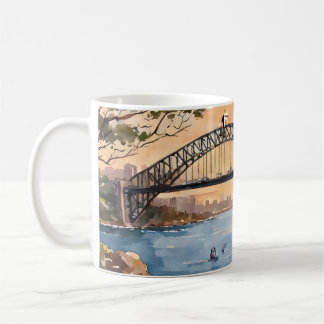Watercolour Sunset: Sydney Harbor Brilliance Coffee Mug