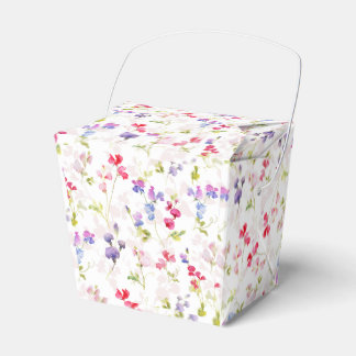 Watercolour Sweet Peas pretty floral Favour Box