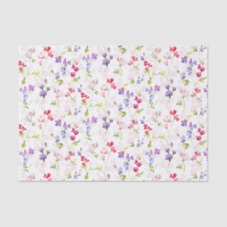 Watercolour Sweet Peas pretty floral Tissue Paper