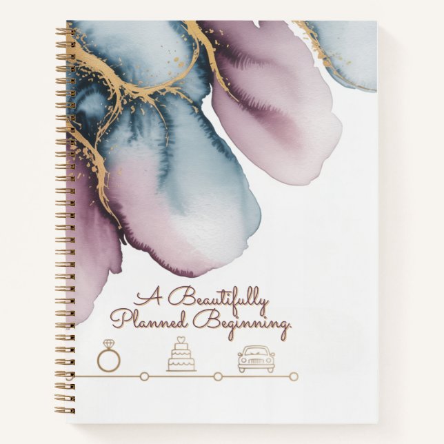 Watercolour Timeline | Artistic Wedding Design Notebook (Front)