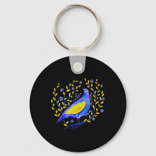 Watercolour Ukraine Floral Peace Bird Kid's Women' Key Ring