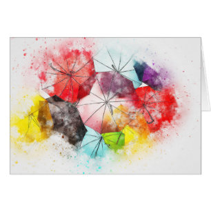 Watercolour Umbrella Abstract Pattern