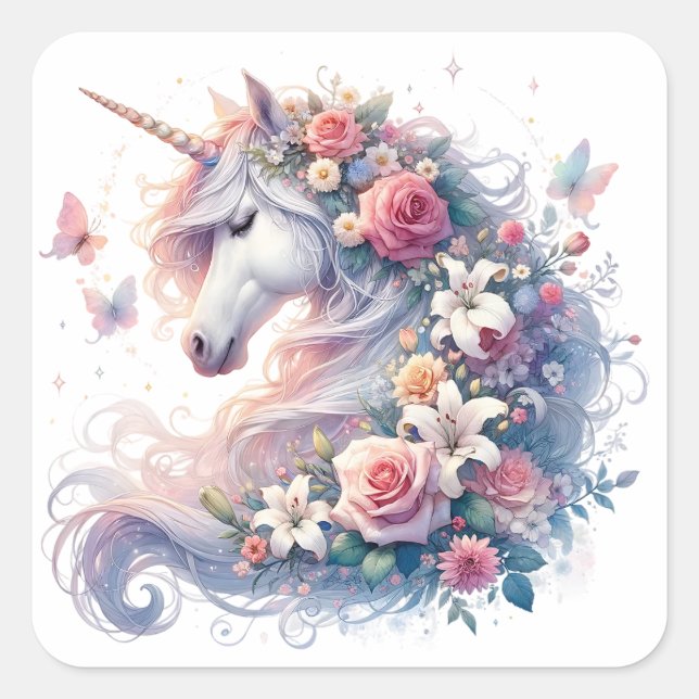 Watercolour Unicorn Stickers (Front)