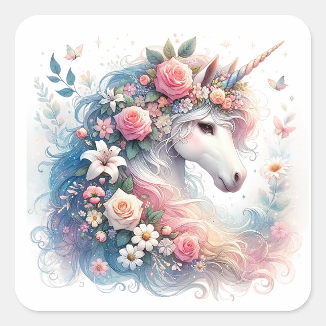 Watercolour Unicorn Stickers (Front)