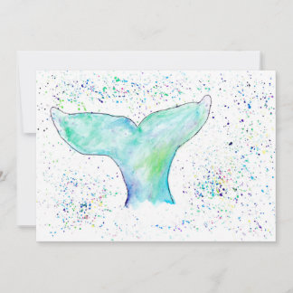 Watercolour Whale Tail Invitation