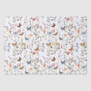 Watercolour wild flower butterfly Packaging Tissue Paper