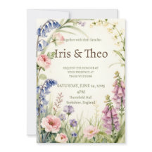Watercolour Wildflower Garden Wedding Invitation |