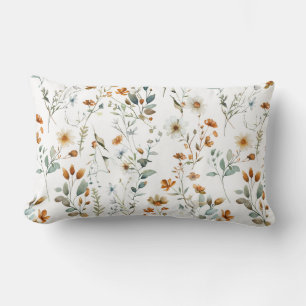 Watercolour wildflower Lumbar Cushion