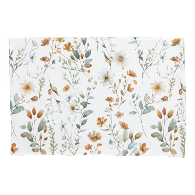  Watercolour wildflower  Pillowcase (Front)