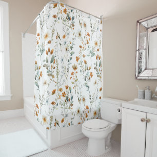  Watercolour wildflower  Shower Curtain